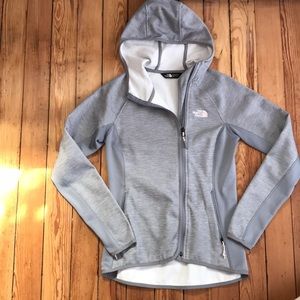 North Face Gray Asymmetrical Zip-Up Hoodie Jacket